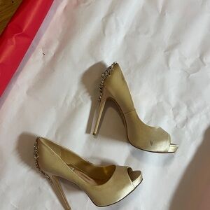 Ivory wedding Embellished Peep-Toe Heels